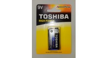 Батарейка TOSHIBA Alkaline 6LR61, 9 В BL1, тип крона, 1шт